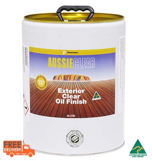 Aussie Clear Decking Oil 20L premium timber sealer for outdoor decks, clear natural finish, Australian-made UV and weather protection