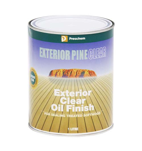 Exterior Pine Clear decking oil – clear timber sealer for treated pine decks with UV and weather protection. 1 Litre