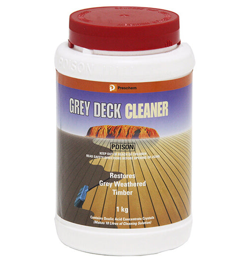 Grey Deck Cleaner oxalic acid powder – powerful wood cleaner for grey, blackened timber, weathering and mould. 1kg