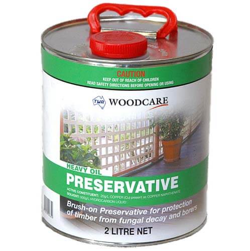 TWA Heavy Oil Preservative – oil-based timber treatment with copper for rot & fungal protection, outdoor use. 2 litre